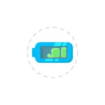 Battery colourful flat vector icon Stock Illustration