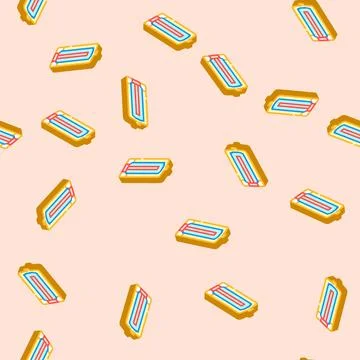 Battery components isometric icon seamless pattern Stock Illustration