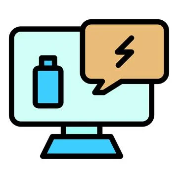 Battery computer icon vector flat Stock Illustration