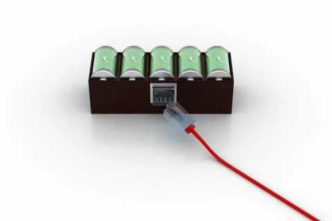Battery connecting with cord wire Free Stock Illustration