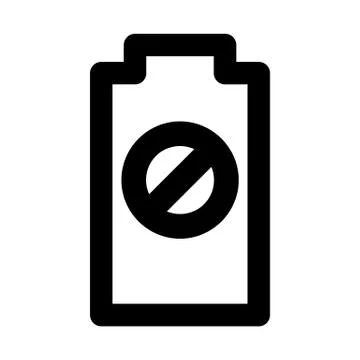 Battery Disable Icon Stock Illustration