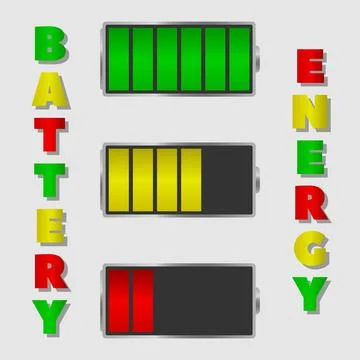 Battery discharge vector network Stock Illustration
