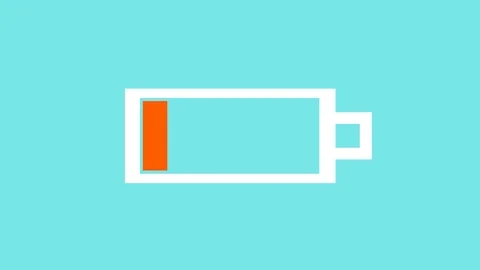 Battery discharging on blue background animation Stock Footage 90286584