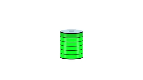 Battery discharging with decreasing energy level Stock Footage 307615075