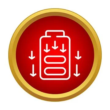Battery discharging process with low energy icon Stockillustratie