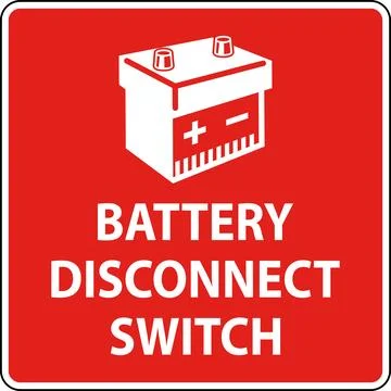 Battery Disconnect Switch Sign On White Background Stock Illustration