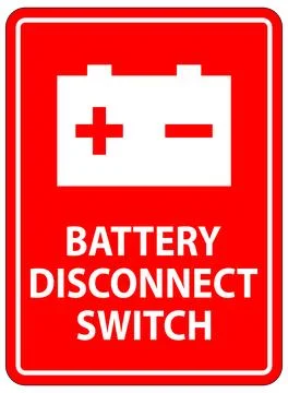 Battery Disconnect Switch Warning Sign for Electrical Safety and Maintenance Illustrazione stock