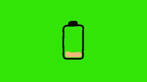 Battery drained animation on green screen Stock Footage 334046248