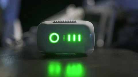 The battery from the drone is being charged Stock Footage 145644335