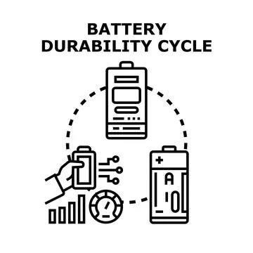 Battery durability cycle testing and energy management イラスト素材
