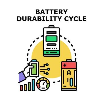 Battery durability cycle testing and energy management Stock Illustration