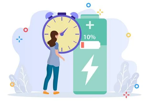 Battery Duration Concept Illustration Stock Illustration