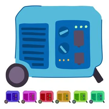 Battery electricity generator vector cartoon graphic Stock Illustration