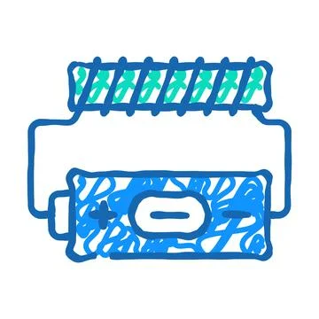 Battery electromagnetic icon doodle illustration Stock Illustration