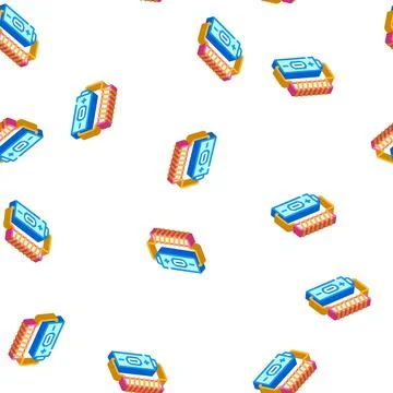 Battery electromagnetic isometric icon seamless pattern 스톡 일러스트
