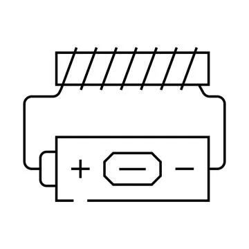 Battery electromagnetic line icon vector illustration Stock Illustration