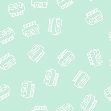 Battery electromagnetic line vector seamless pattern 库存插图
