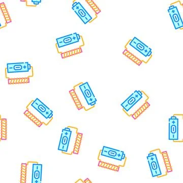 Battery electromagnetic vector seamless pattern 스톡 일러스트