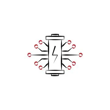 Battery electronics 2 colored hand drawn icon. Electronics colored element Stock Illustration