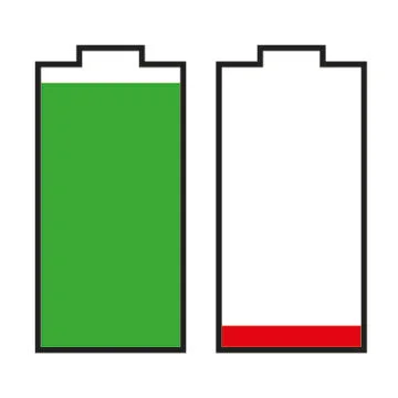 Battery empty full 스톡 일러스트