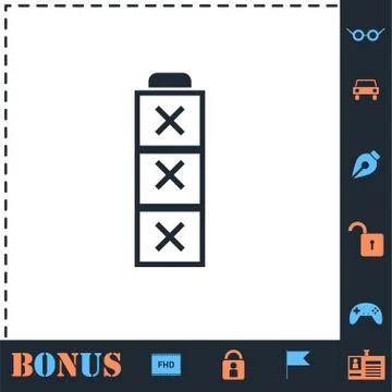 Battery empty icon flat Stock Illustration