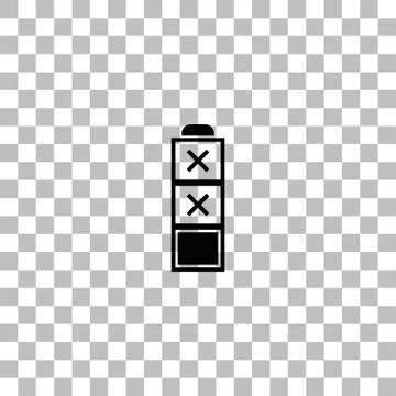 Battery empty icon flat Stock Illustration