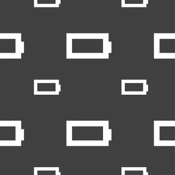 Battery empty icon sign. Seamless pattern on a gray background. Vector Stock Illustration