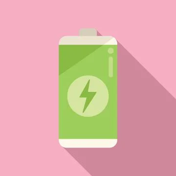 Battery energy icon flat vector. Care home Stock Illustration