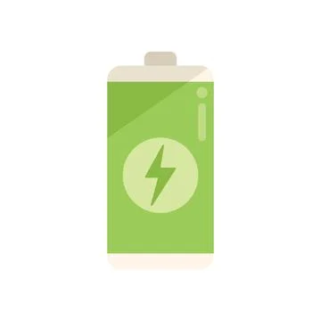 Battery energy icon flat vector. Care home Stock Illustration