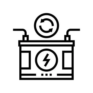 Battery energy saving line icon vector illustration Illustrazione stock