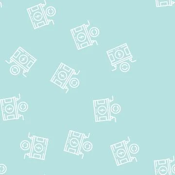 Battery energy saving line seamless pattern Stock-Illustration
