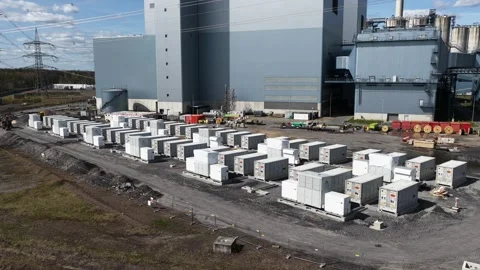 Battery energy storage system at a modern power plant 動画素材 333564530