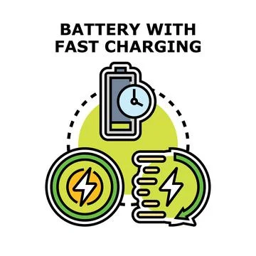 Battery fast charging current electric power concept Stockillustratie