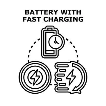 Battery fast charging current electric power concept Stockillustratie