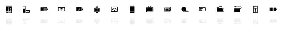 Battery - Flat Vector Icons Stock Illustration