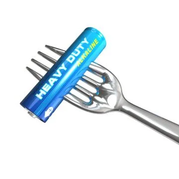 Battery on fork Stock Illustration