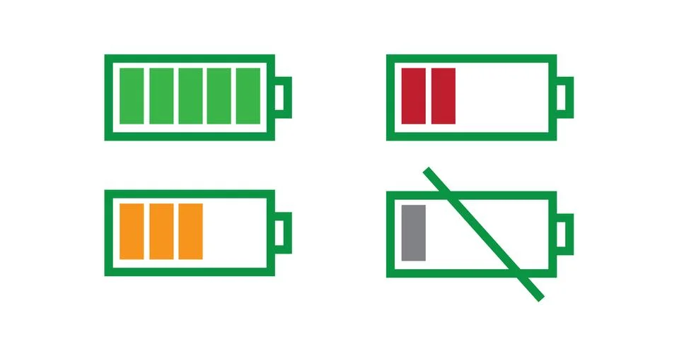 Battery full and battery empty vector Stock Illustration