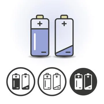 Battery Full and Empty Icons Stock Illustration
