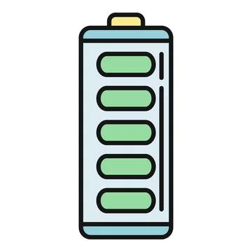 Battery full charge level status icon vector Stock Illustration