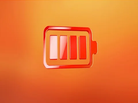 Battery Full Red 3d Icon Stock Footage 69780028