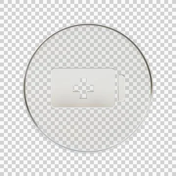 Battery Glasmorphism 3D Icon Stock Illustration