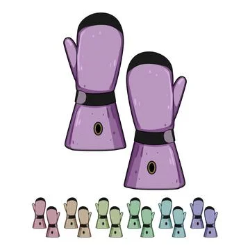 Battery gloves heated cartoon vector graphic Stock Illustration