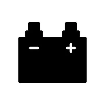 Battery glyph flat icon Stock Illustration