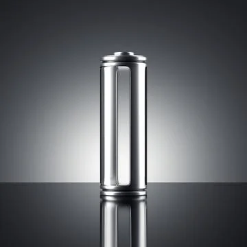 Battery with green indicator. 3d rendering Illustrazione stock