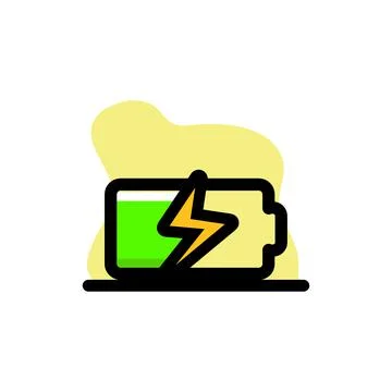 Battery Half Charged Conceptual Vector Illustration Design Stock Illustration