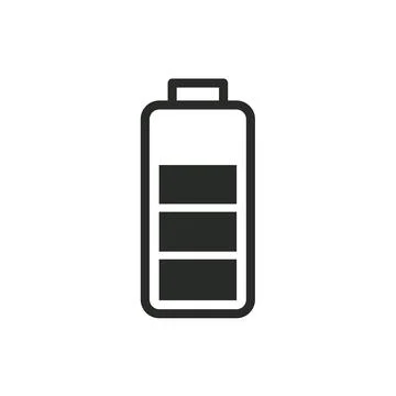 Battery high level icon three bars charge energy power indicator isolated Illustrazione stock