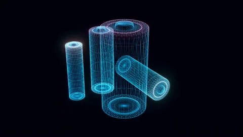 Battery hologram Rotating Stock Footage 154842879