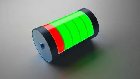 Battery icon. 3d rendering 스톡 일러스트