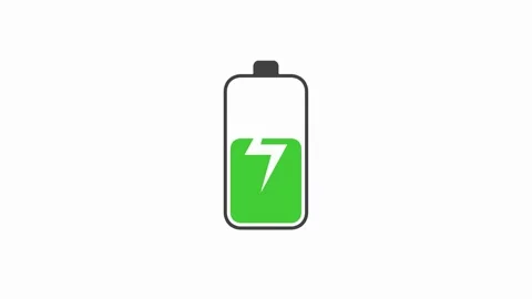 Battery Icon Animation ,Charging in Progress Stock Footage 313011082