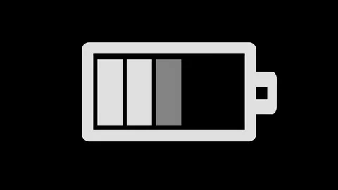 Battery icon in animation Stock Footage 98722473